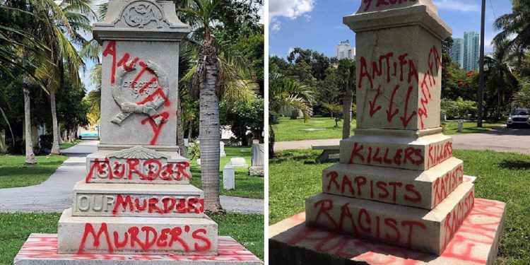 Dejaron mensaje político contra Trump en monumento confederado de Miami