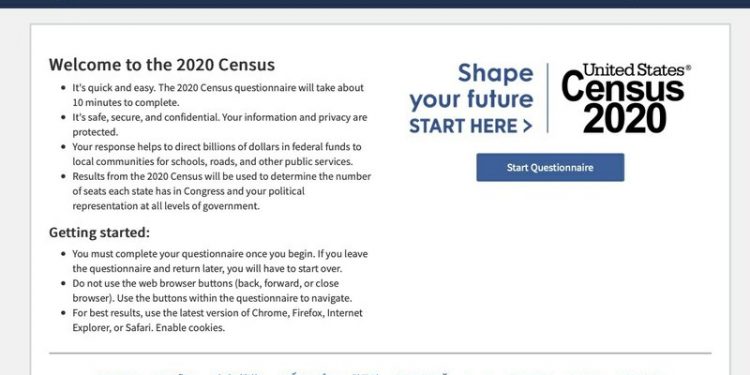 EEUU Pone en marcha el sitio web para censo de 2020