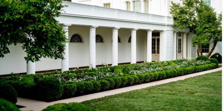 Melania Trump presenta las renovaciones del jardín de rosas de la Casa Blanca