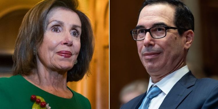 Pelosi y Mnuchin negocian nuevo plan de ayuda económica por $2,2 billones