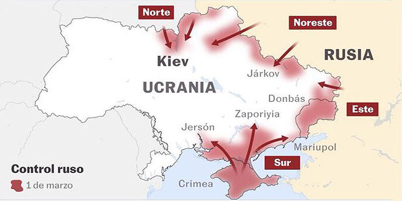 El Ejército ruso sigue avanzando y controlando cada vez más territorio ucraniano. Infografía cortesía Ukraine now.