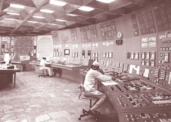Sala de control de Chernóbil, en tiempos de segura operatividad.