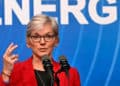 La secretaria de Energía, Jennifer Granholm, al momento de hacer el anuncio científico.