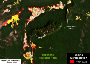 Por la minería del oro: Satélites muestran destrucción acelerada de Parque Nacional Yapacana en Venezuela