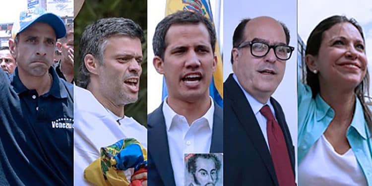 Henrique Capriles, Leopoldo López, Juan Guaidó, Julio Borges, y María Corina Machado, encarna una oposición muy variopinta en Venezuela.
