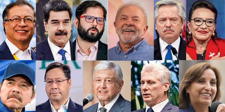 Los rostros del variopinto y diverso liderazgo de izquierda Latinoamericano.