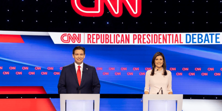 Donald Trump fue el foco del quinto debate de primarias republicanas entre Haley y DeSantis