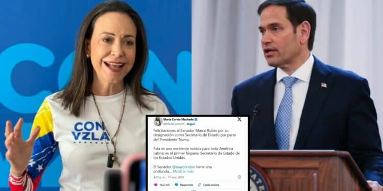 María Corina Machado: "Marco Rubio, un aliado que entiende las debilidades del régimen de Maduro."